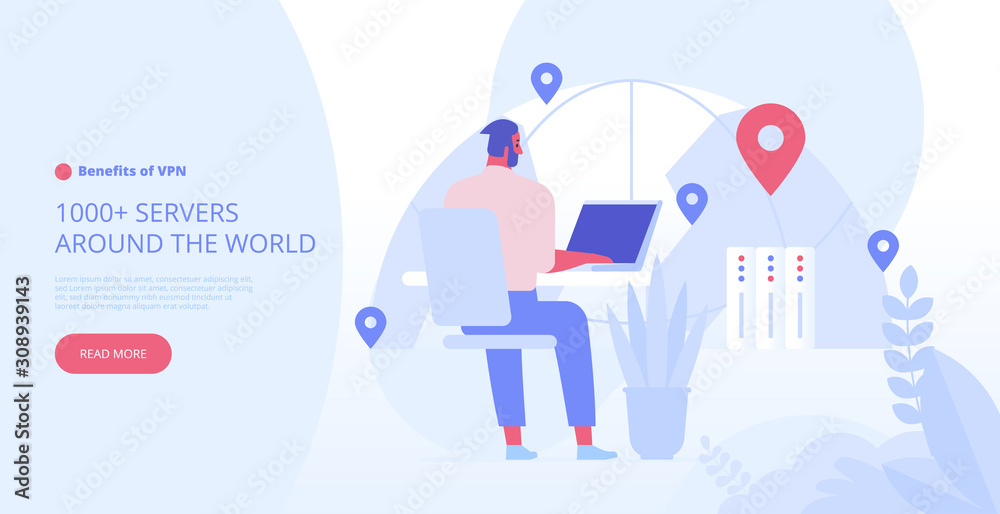 Landing page template of VPN security software Landing page template of VPN security software