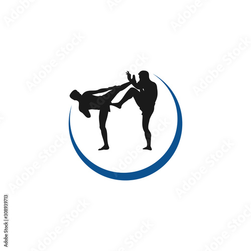 Fighting logo template, creative design concept, vector