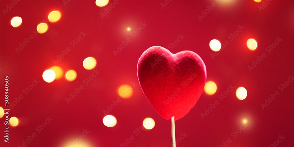 Valentines Day background with heart and bokeh