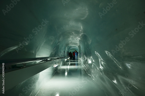A glacier tunnel at Jungfraujoch, the 