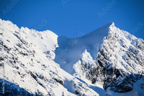 Snowy mountain in Cumbres del Martial, Ushuaia, Pataognia