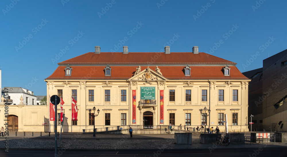Berlin, Germany - April 19, 2019: Exterior of the Jewish Museum Berlin (Jüdisches Museum Berlin), the largest Jewish museum in Europe, consisting of three buildings