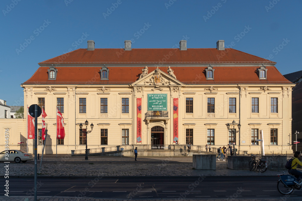 Berlin, Germany - April 19, 2019: Exterior of the Jewish Museum Berlin (Jüdisches Museum Berlin), the largest Jewish museum in Europe, consisting of three buildings
