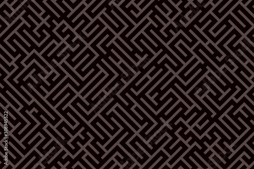 Striped geomitrical illustration. Monochrome background. Maze. Diagonal lines.