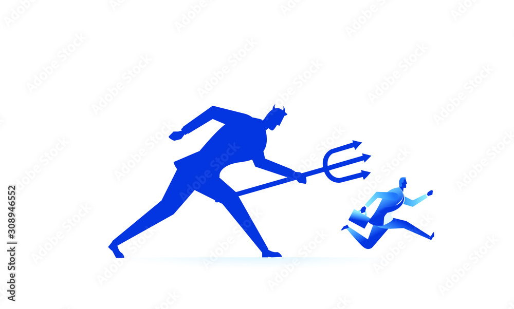 businessman run from her own shadow businessman run from her own shadow