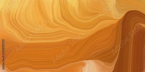background graphic with modern waves background illustration with bronze, sandy brown and saddle brown color