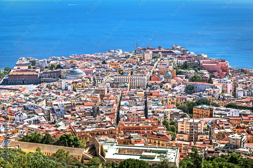 Panorama of Naples, Italy