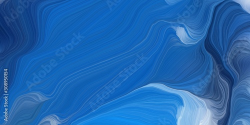 background graphic with elegant curvy swirl waves background illustration with strong blue, light steel blue and midnight blue color © Eigens
