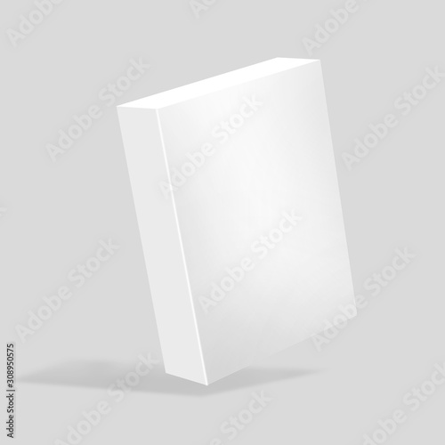 Blank box mockup. 3d illustration isolated on white background