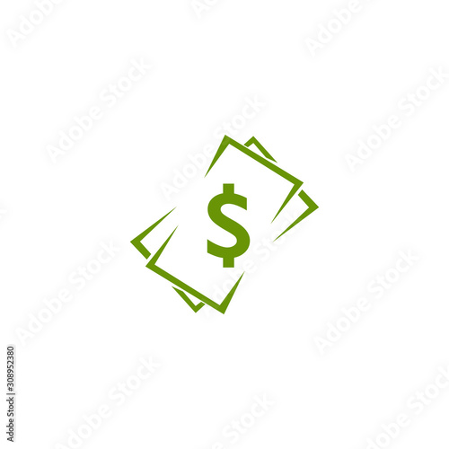 Dollar currency icon logo design vector template