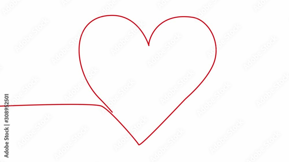Continuous line drawing Hand drawn heart Valentines card. Continuous line drawing Hand drawn heart Valentines card.