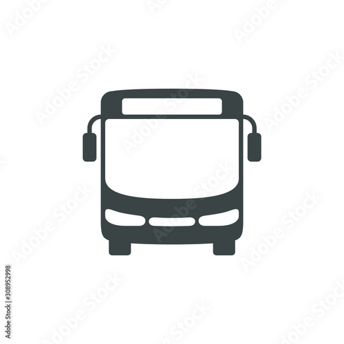 Bus graphic icon. Bus sign isolated on white background. Vector illustration