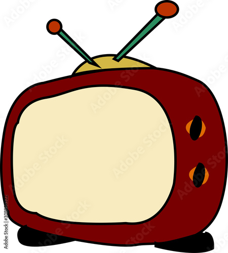 retro tv on white background