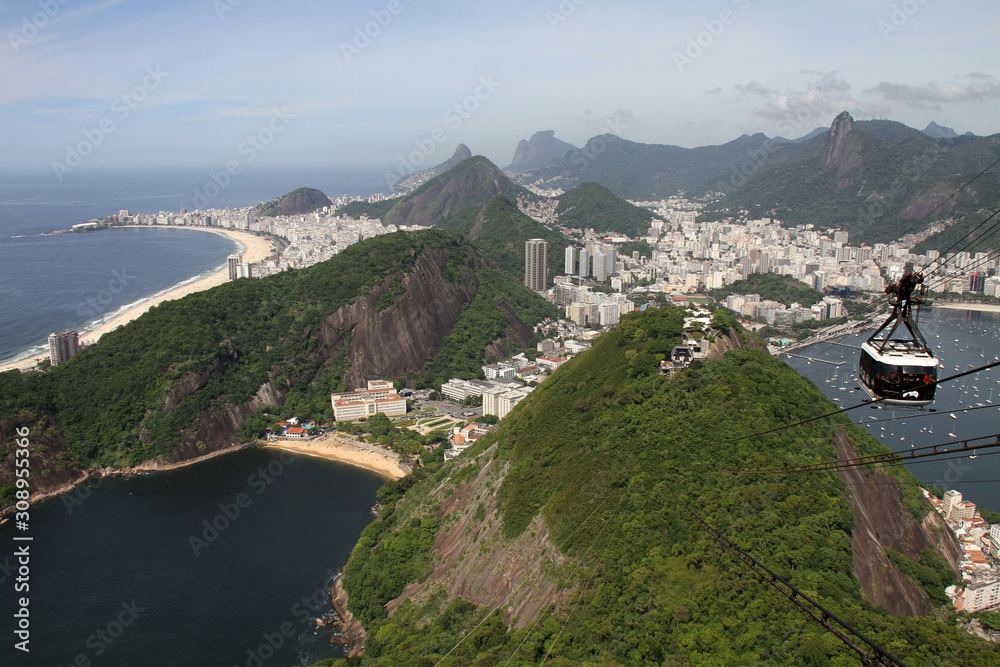 Blick vom Zuckerhut über Rio de Janeiro und die Copacabana, Brasilien