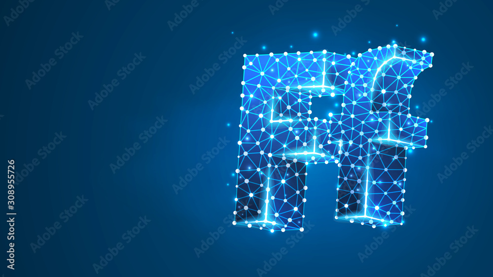 Alphabet letter F. Design of an Uppercase and lowercase letters. Banner, template or a pattern. Abstract digital wireframe, low poly mesh, Raster blue neon 3d illustration. Triangle, line, dot Alphabet letter F. Design of an Uppercase and lowercase letters. Banner, template or a pattern. Abstract digital wireframe, low poly mesh, Raster blue neon 3d illustration. Triangle, line, dot