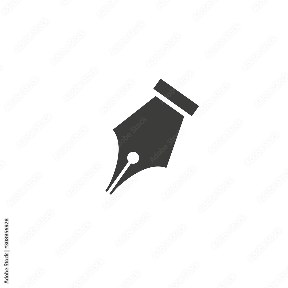 Fountain pen nib or tip for writing flat vector icon for apps and websites Fountain pen nib or tip for writing flat vector icon for apps and websites