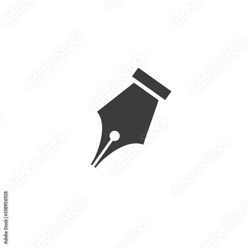 Fountain pen nib or tip for writing flat vector icon for apps and websites
