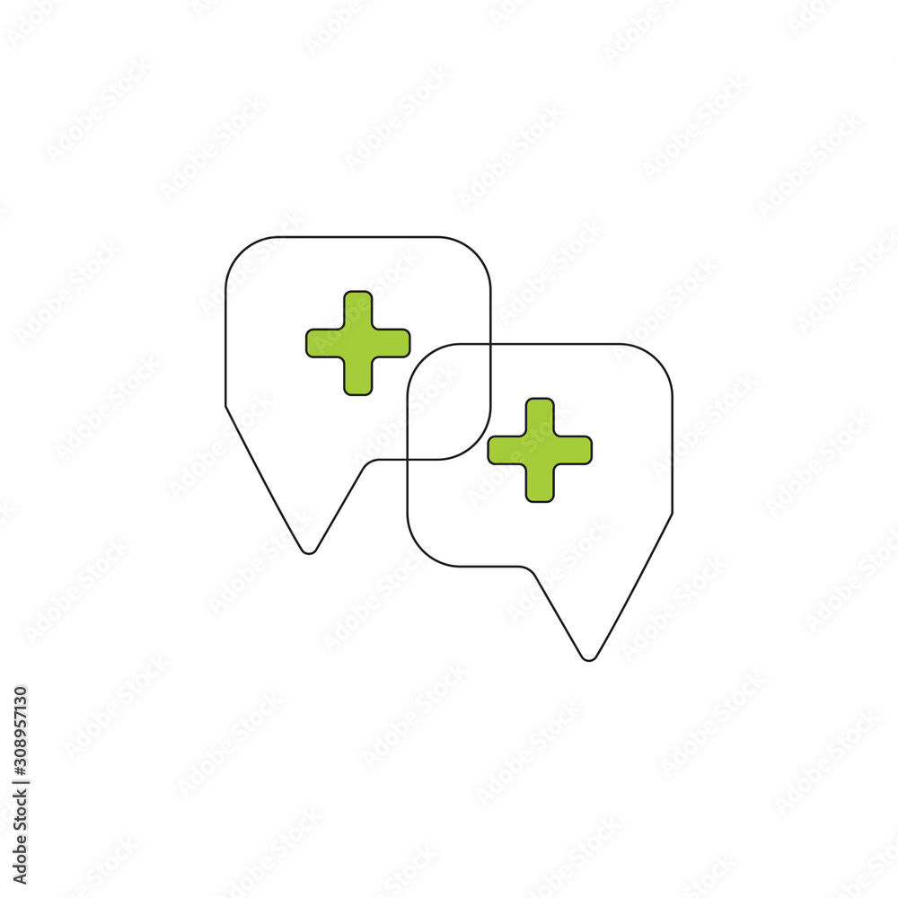 plus medical talk communication symbol vector plus medical talk communication symbol vector