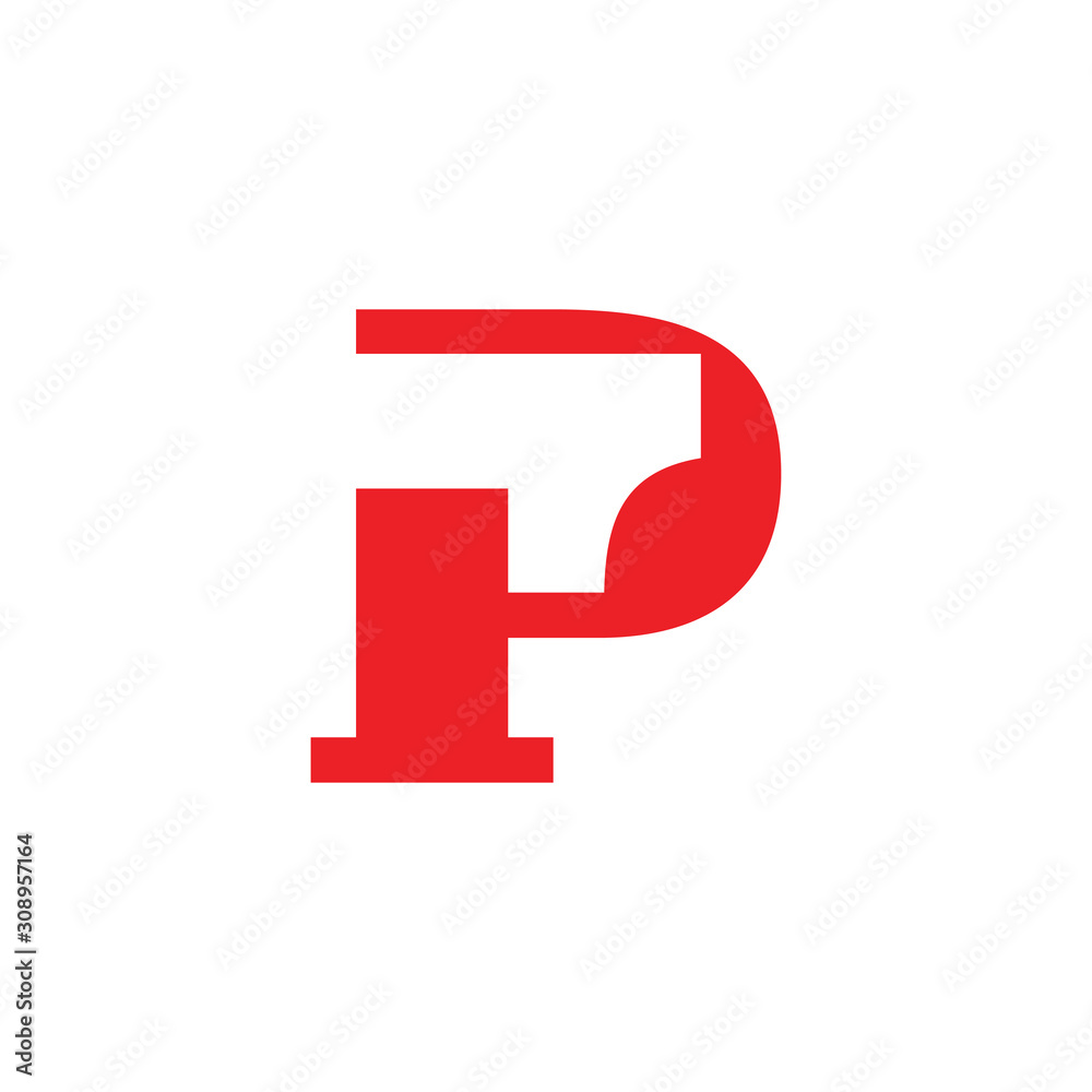 letter 1p simple geometric logo vector letter 1p simple geometric logo vector