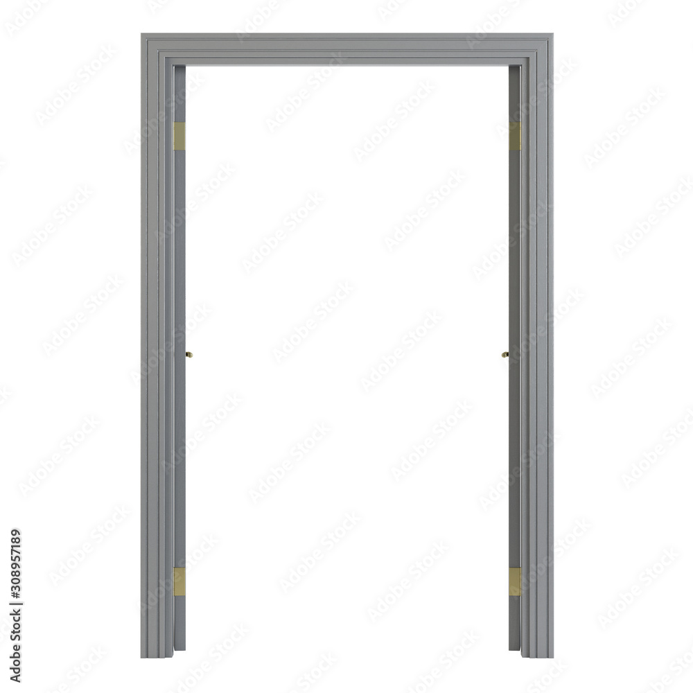 Interroom door isolated on white background. 3D rendering.