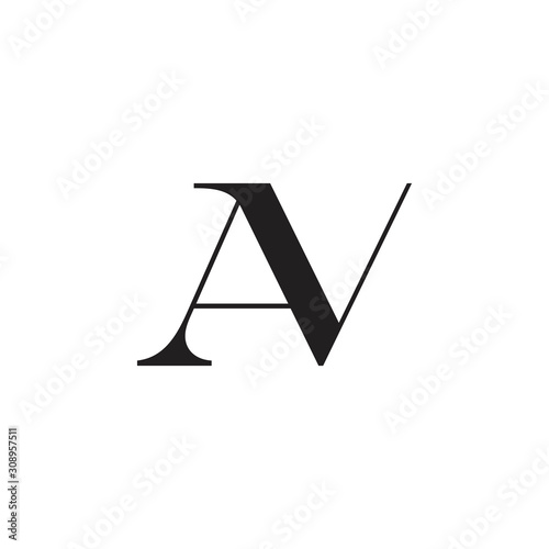 letter av simple geometric linked elegant simple logo vector photo