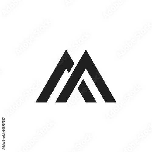 letter ma simple arrow linked geometric logo