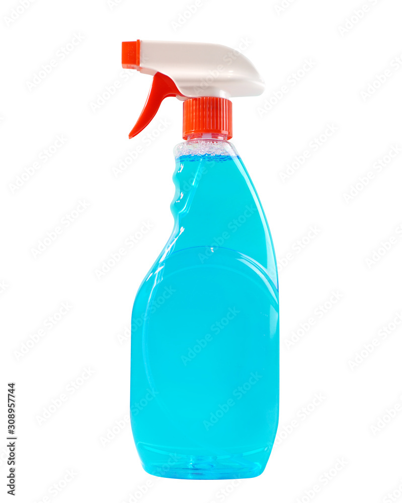 Spray bottle for glass cleaning isolated on white Spray bottle for glass cleaning isolated on white