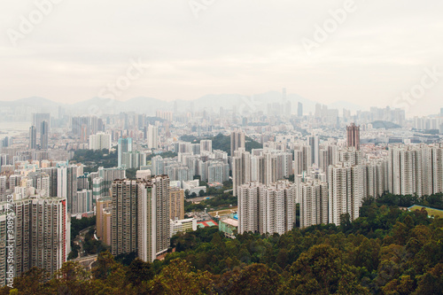 Panoramic view of the city. Point Lion Rock.