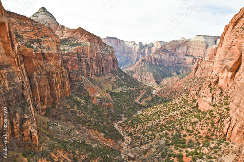 Scenic landscapes in Zion national park