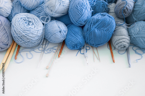 Classic Blue. Color of the Year 2020. Cold color yarn