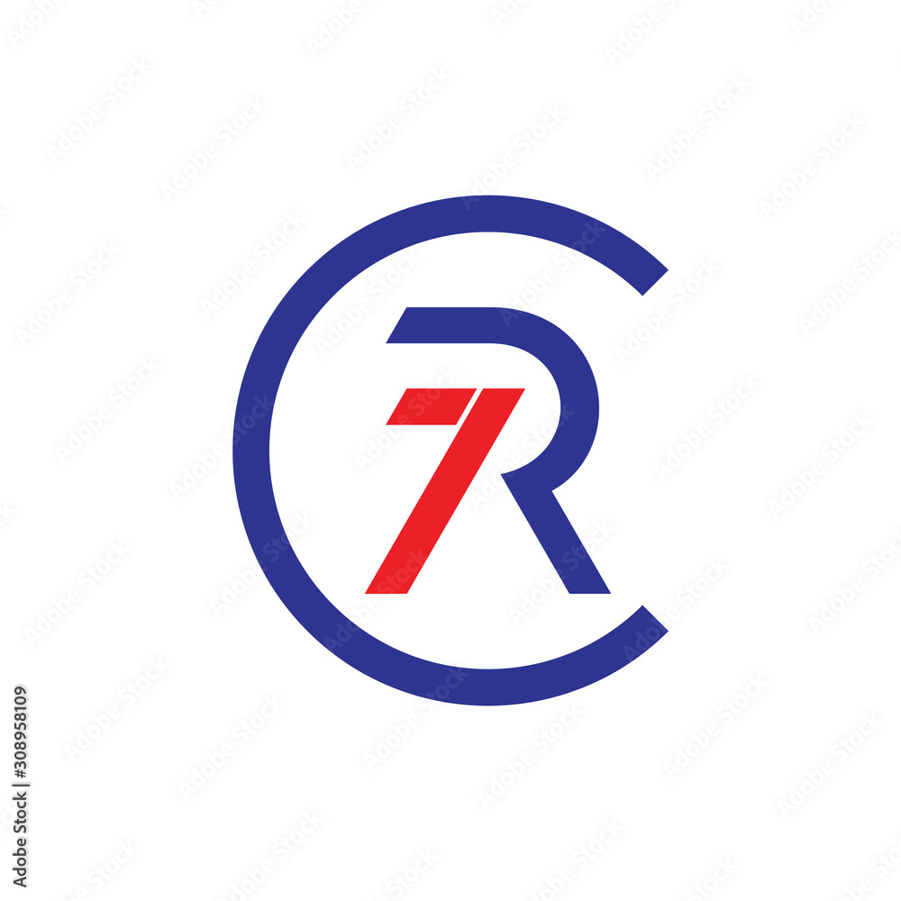 text cr7 simple geometric line logo vector text cr7 simple geometric line logo vector