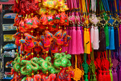 Traditional Chinese souvenirs in gift shop