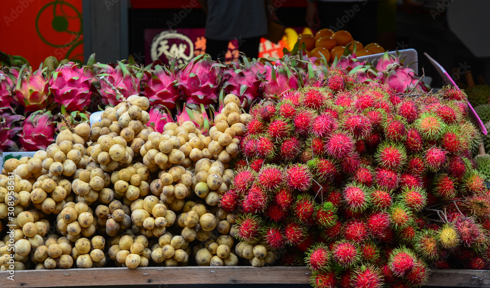 Tropical fruits on the famous market