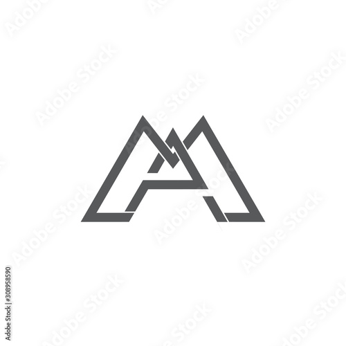 letter ma geometric line logo vector