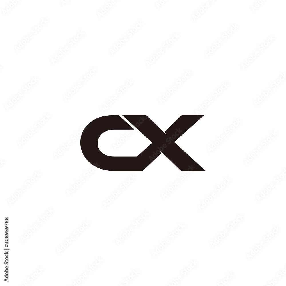 Fototapeta premium letter cx simple geometric clear design logo vector