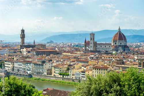 Florence, Italy. 05.28.2015. Panoramic view of the city of Florence at sunset