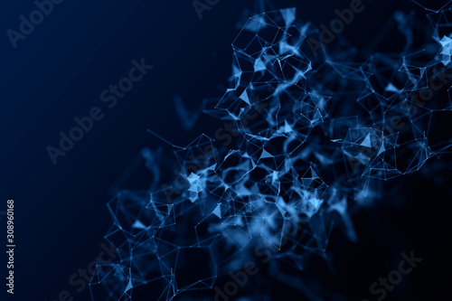 abstract futuristic network on dark background