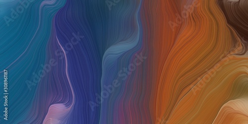 background graphic with modern curvy waves background illustration with dark slate gray, sienna and saddle brown color