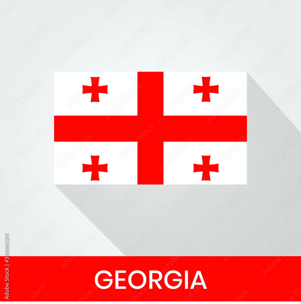 Flag of The Georgia With Shadow