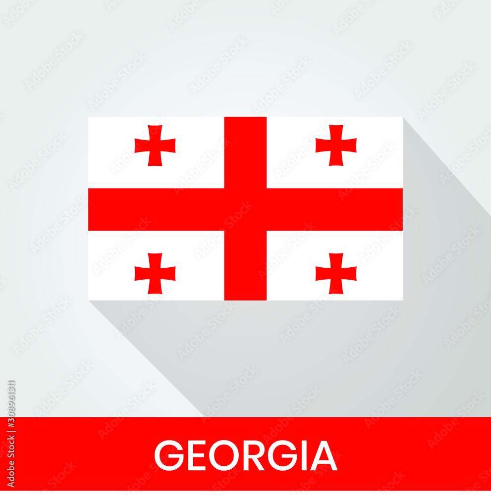 Obraz premium Flag of The Georgia With Shadow