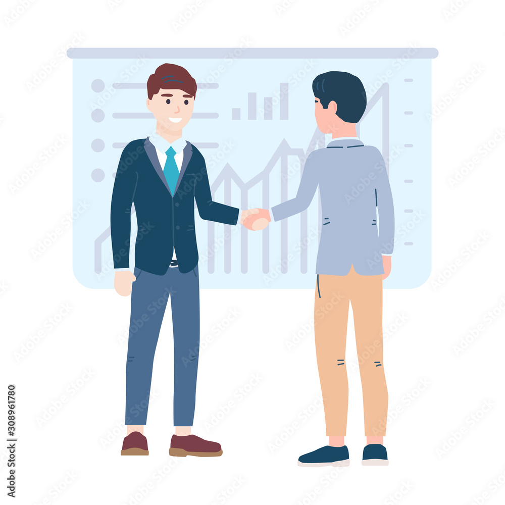 Fototapeta premium Partnership. Handshake of two business men. Agreement of parties. Successful business team meeting