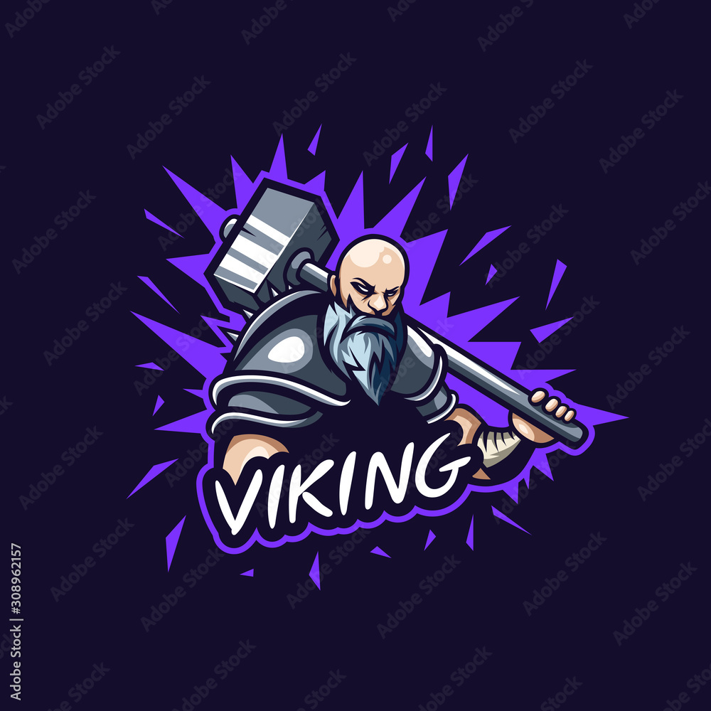 Viking sport e-sport mascot gaming logo template
