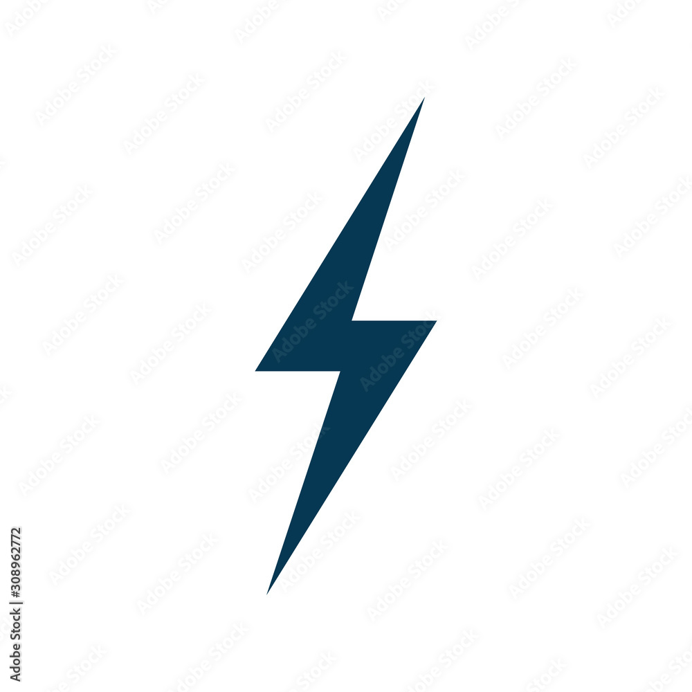 Lightning icon vector isolated on white background