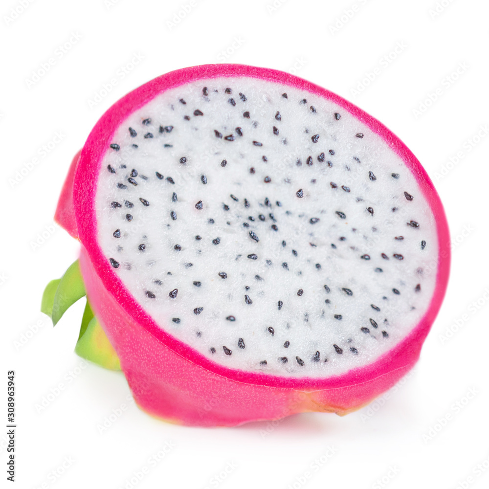 Dragon fruit Isolated. Fresh Pitaya on white background. Top view. Flat lay. Dragon fruit Isolated. Fresh Pitaya on white background. Top view. Flat lay.