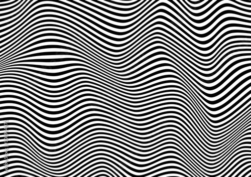Abstract background in black and white with wavy lines pattern photo