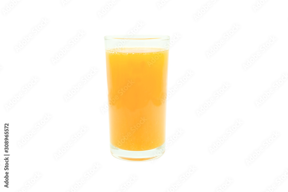 Glass of Orange juice with pulp isolate on white background. Glass of Orange juice with pulp isolate on white background.