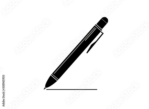 Fountain pen icon isolated on white background. Fountain pen simple silhouette. Web site page and mobile app design vector element.