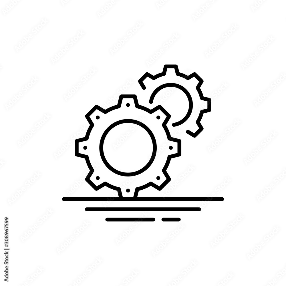 Setting Outline Vector Icons. Simple illustration.