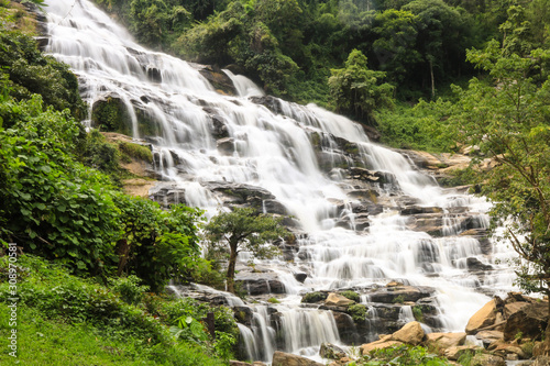 Mae ya waterfall with rain forest at Doi Inthanon International Park  Chaing mai  Thailand