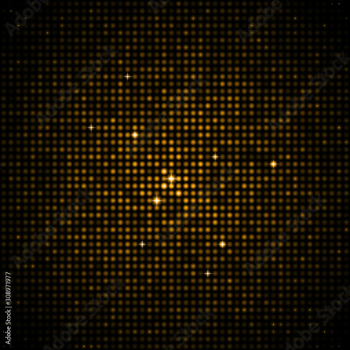 Golden Lights Background. Christmas Lights Concept. Vector illustration.